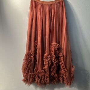 Anthropologie Tulle Midi Skirt